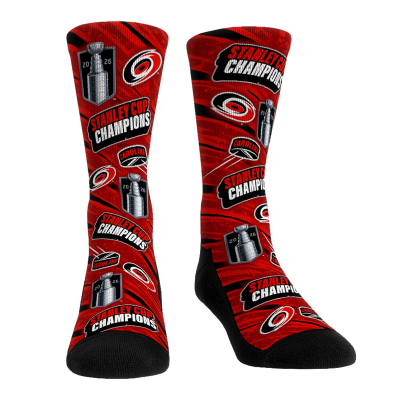 Носки Unisex Carolina Hurricanes Rock Em Red 2026 Stanley Cup Champions Crew