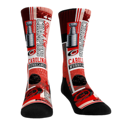 Носки Unisex Carolina Hurricanes Rock Em Red 2026 Stanley Cup Champions Montage Crew