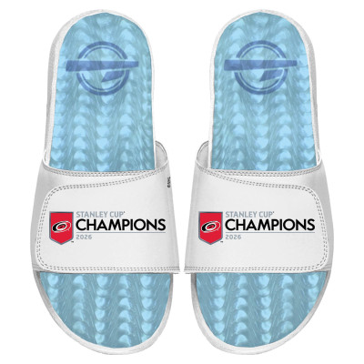 Unisex Carolina Hurricanes ISlide White 2026 Stanley Cup Champions Gel Slide Sandals