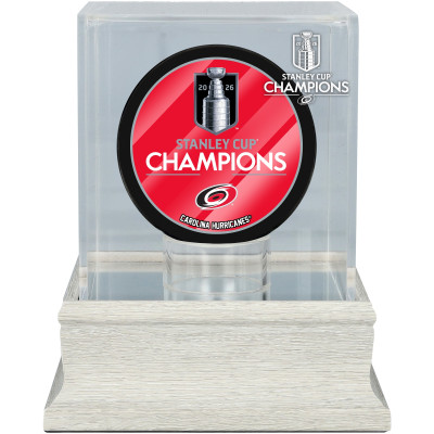 Шайба Carolina Hurricanes Fanatics Authentic 2026 Stanley Cup Champions Slate Gray Logo Display Case - UV Protected