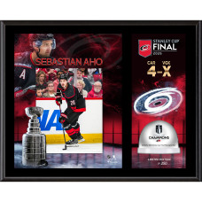 Плакетка Sebastian Aho Carolina Hurricanes Fanatics Authentic 2026 Stanley Cup Champions 12 x 15 Sublimated with Game-Used Ice from the 2026 Stanley Cup Final - Limited Edition of 250