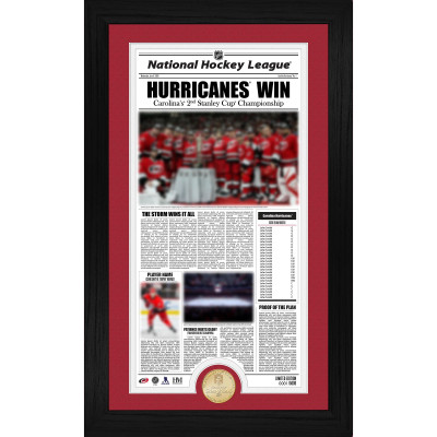 Монета Carolina Hurricanes Highland Mint 2026 Stanley Cup Champions Limited Edition Front Page News Bronze