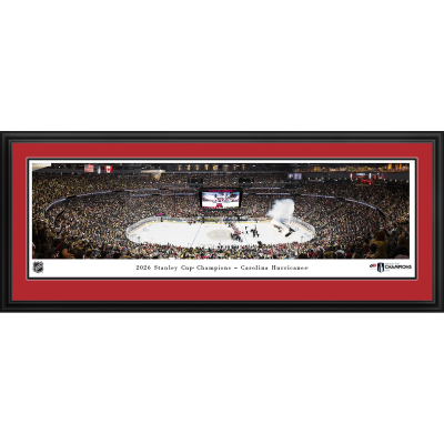 Панорама Carolina Hurricanes Blakeway Panoramas 2026 Stanley Cup Champions 18 x 44 Deluxe Frame