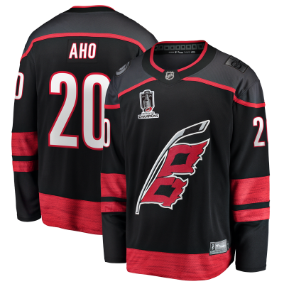 Джерси Carolina Hurricanes Sebastian Aho Fanatics Black 2026 Stanley Cup Champions Home Breakaway