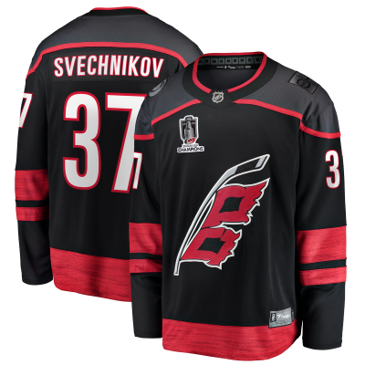 Джерси Carolina Hurricanes Andrei Svechnikov Fanatics Black 2026 Stanley Cup Champions Home Breakaway