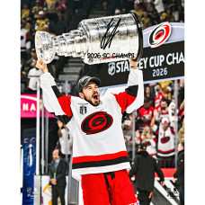 Фото с автографом Logan Stankoven Carolina Hurricanes Fanatics Authentic 2026 Stanley Cup Champions 16 x 20 Raising Cup with 2026 SC Champs' Inscription Фото с автографом Logan Stankoven Carolina Hurricanes Fanatics Authentic 2026 Stanley Cup Champions 16 x 20 Raising Cup with 2026 SC Champs' Inscription