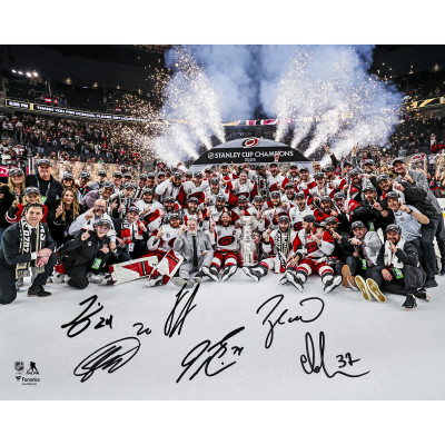 Фото с автографом Carolina Hurricanes Fanatics Authentic 2026 Stanley Cup Champions 16 x 20 Team Celebration with Multiple Signatures - Limited Edition of 200