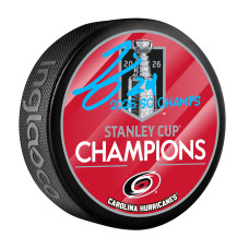 Шайба Seth Jarvis Carolina Hurricanes Autographed Fanatics Authentic 2026 Stanley Cup Champions with 2026 SC Champs' Inscription Шайба Seth Jarvis Carolina Hurricanes Autographed Fanatics Authentic 2026 Stanley Cup Champions with 2026 SC Champs' Inscription