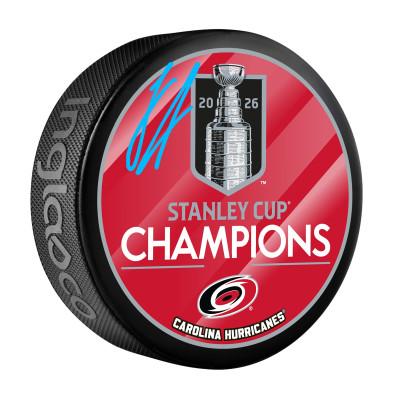 Шайба Logan Stankoven Carolina Hurricanes Autographed Fanatics Authentic 2026 Stanley Cup Champions