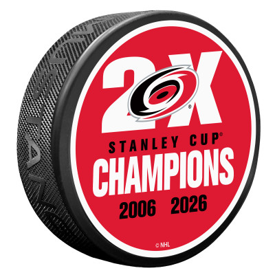 Шайба Carolina Hurricanes Mustang Products Two-Time Stanley Cup Champions 3