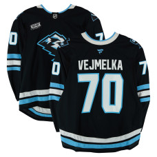 Игровая джерси Karel Vejmelka Utah Mammoth Fanatics Authentic #70 Black Worn During Round One of the 2026 Stanley Cup Playoffs vs. Vegas Golden Knights