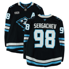 Игровая джерси Mikhail Sergachev Utah Mammoth Fanatics Authentic #98 Black Worn During Round One of the 2026 Stanley Cup Playoffs vs. Vegas Golden Knights Игровая джерси Mikhail Sergachev Utah Mammoth Fanatics Authentic #98 Black Worn During Round One of the 2026 Stanley Cup Playoffs vs. Vegas Golden Knights