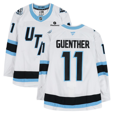 Игровая джерси Dylan Guenther Utah Mammoth Fanatics Authentic #11 White Worn During Round One of the 2026 Stanley Cup Playoffs vs. Vegas Golden Knights