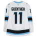 Игровая джерси Dylan Guenther Utah Mammoth Fanatics Authentic #11 White Worn During Round One of the 2026 Stanley Cup Playoffs vs. Vegas Golden Knights