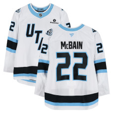 Игровая джерси Jack McBain Utah Mammoth Fanatics Authentic #22 White Worn During Round One of the 2026 Stanley Cup Playoffs vs. Vegas Golden Knights