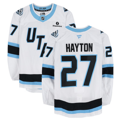 Игровая джерси Barrett Hayton Utah Mammoth Fanatics Authentic #27 White Worn During Round One of the 2026 Stanley Cup Playoffs vs. Vegas Golden Knights
