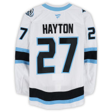 Игровая джерси Barrett Hayton Utah Mammoth Fanatics Authentic #27 White Worn During Round One of the 2026 Stanley Cup Playoffs vs. Vegas Golden Knights