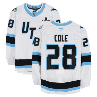 Игровая джерси Ian Cole Utah Mammoth Fanatics Authentic #28 White Worn During Round One of the 2026 Stanley Cup Playoffs vs. Vegas Golden Knights