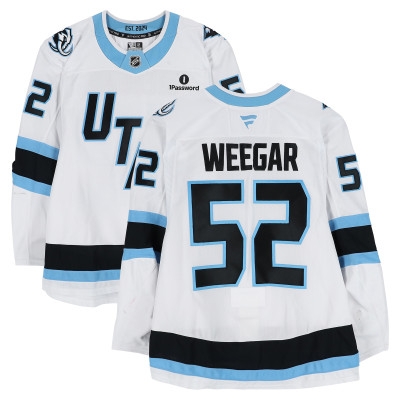 Игровая джерси MacKenzie Weegar Utah Mammoth Fanatics Authentic #52 White Worn During Round One of the 2026 Stanley Cup Playoffs vs. Vegas Golden Knights