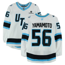 Игровая джерси Kailer Yamamoto Utah Mammoth Fanatics Authentic #56 White Worn During Round One of the 2026 Stanley Cup Playoffs vs. Vegas Golden Knights
