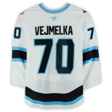 Игровая джерси Karel Vejmelka Utah Mammoth Fanatics Authentic #70 White Worn During Round One of the 2026 Stanley Cup Playoffs vs. Vegas Golden Knights