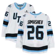 Dmitry Simashev Utah Mammoth Fanatics Authentic -Issued #26 White Authentic Pro Jersey from the 2026 Stanley Cup Playoffs Dmitry Simashev Utah Mammoth Fanatics Authentic -Issued #26 White Authentic Pro Jersey from the 2026 Stanley Cup Playoffs
