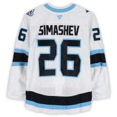 Dmitry Simashev Utah Mammoth Fanatics Authentic -Issued #26 White Authentic Pro Jersey from the 2026 Stanley Cup Playoffs Dmitry Simashev Utah Mammoth Fanatics Authentic -Issued #26 White Authentic Pro Jersey from the 2026 Stanley Cup Playoffs