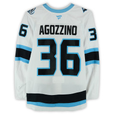 Игровая джерси Andrew Agozzino Utah Mammoth Fanatics Authentic #36 White Set 1 from the 2025-26 NHL Season