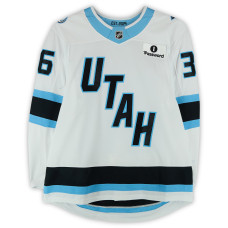 Игровая джерси Andrew Agozzino Utah Mammoth Fanatics Authentic #36 White Set 1 from the 2025-26 NHL Season