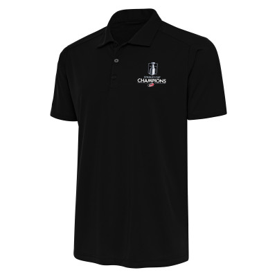 Поло Carolina Hurricanes Antigua Black 2026 Stanley Cup Champions Statement