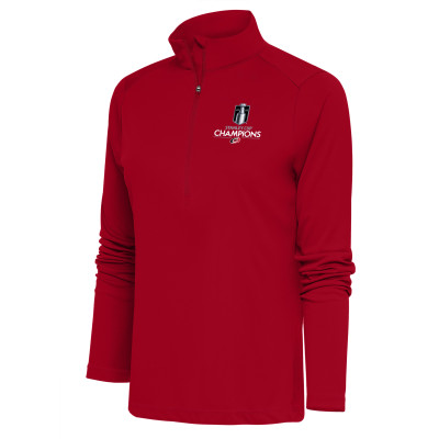 Женская Carolina Hurricanes Antigua Red 2026 Stanley Cup Champions Statement Half-Zip Pullover
