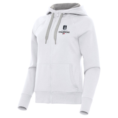 Женская Толстовка Carolina Hurricanes Antigua White 2026 Stanley Cup Champions Takeover Fleece Raglan Full-Zip