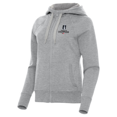 Женская Толстовка Carolina Hurricanes Antigua Heather Gray 2026 Stanley Cup Champions Takeover Fleece Raglan Full-Zip