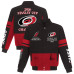 Куртка Carolina Hurricanes JH Design Black 2026 Stanley Cup Champions Twill Full-Zip Куртка Carolina Hurricanes JH Design Black 2026 Stanley Cup Champions Twill Full-Zip