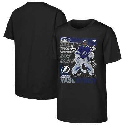 Детская футболка Tampa Bay Lightning Andrei Vasilevskiy Fanatics Black 2026 Vezina Trophy Winner