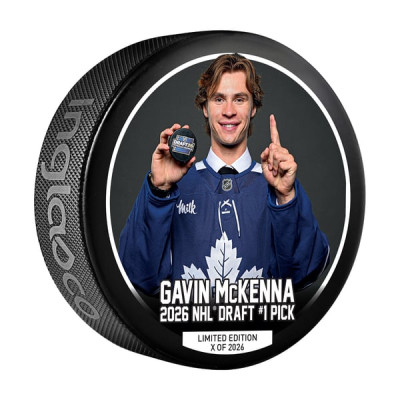 Шайба Gavin McKenna Toronto Maple Leafs Inglasco 2026 NHL Draft #1 Pick - Limited Edition of 2026