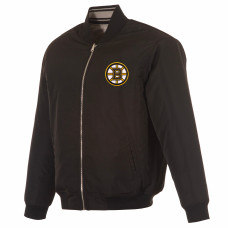 Куртка Boston Bruins JH Design Black Full-Zip Reversible Flight Куртка Boston Bruins JH Design Black Full-Zip Reversible Flight
