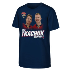 Детская футболка Florida Panthers Brady Tkachuk & Matthew Tkachuk Outerstuff Navy Tkachuk Brothers