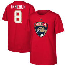 Детская футболка Florida Panthers Brady Tkachuk Outerstuff Red Flat Name & Number