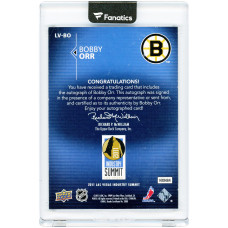 Карточка Bobby Orr Boston Bruins Autographed 2011 Upper Deck Authentic Industry Summit Signature Icons #LV-BO #5/15 Карточка Bobby Orr Boston Bruins Autographed 2011 Upper Deck Authentic Industry Summit Signature Icons #LV-BO #5/15