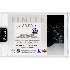 Карточка Connor McDavid Edmonton Oilers Autographed 2024-25 Upper Deck SPX Finite #F-24 #6/10