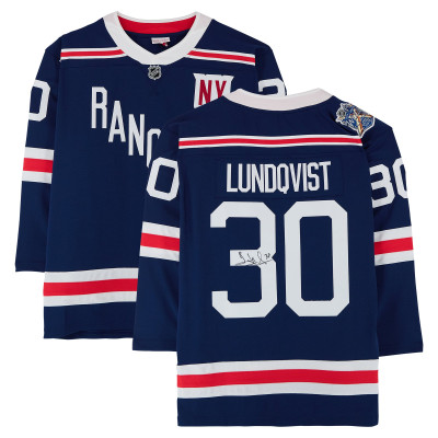 Джерси с автографом Henrik Lundqvist New York Rangers Fanatics Authentic Mitchell & Ness 2018 Winter Classic Replica