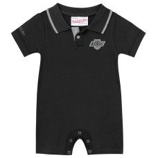 для малыша Los Angeles Kings Wayne Gretzky Mitchell & Ness Black Retro Roots Rugby Romper