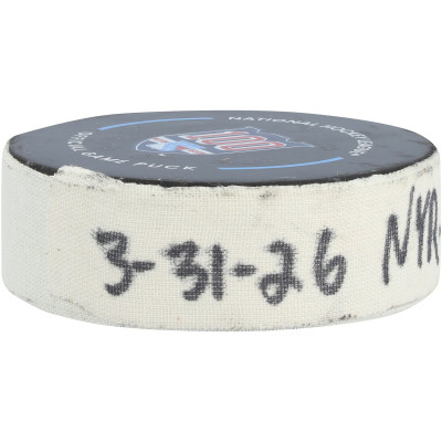 Шайба с игры Conor Sheary New York Rangers Fanatics Authentic from March 31, 2026 vs. New Jersey Devils