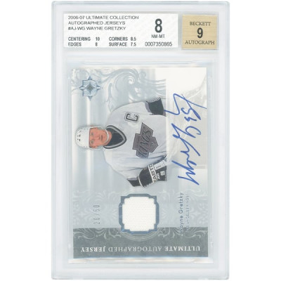 Карточка Wayne Gretzky Los Angeles Kings Autographed 2006-07 Upper Deck Ultimate Collection Autographed Jersey Relic #AJ-WG #20/50 BGS Authenticated 8/9 - 10,8.5,8,7.5 Subgrades