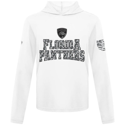 Футболка Florida Panthers Levelwear White Anthem Camo Long Sleeve Hooded