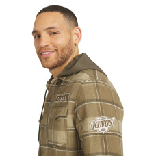 Рубашка Los Angeles Kings Darius Rucker Collection by Fanatics Brown Woven Hooded Shacket Рубашка Los Angeles Kings Darius Rucker Collection by Fanatics Brown Woven Hooded Shacket