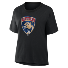Женская футболка Florida Panthers Black Metallic Mascot