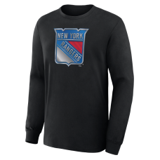 Футболка с длинным рукавом New York Rangers Black Metallic Mascot
