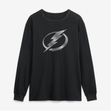 Футболка с длинным рукавом Tampa Bay Lightning Black Metallic Mascot Футболка с длинным рукавом Tampa Bay Lightning Black Metallic Mascot